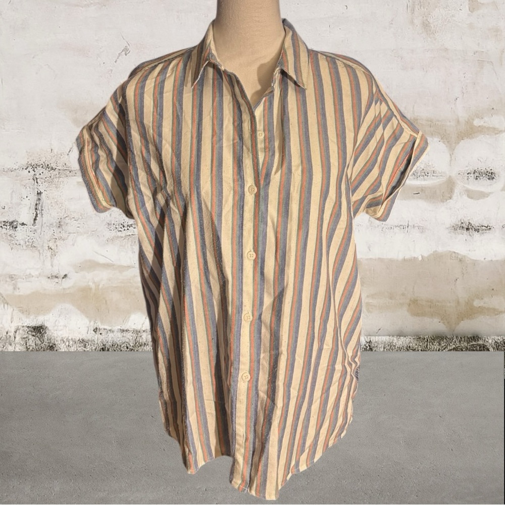 Marine Layer Multicolor Striped Button Down Shirt Size Medium